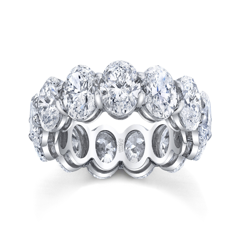 Norman Silverman Oval Cut Diamond Platinum Eternity Band