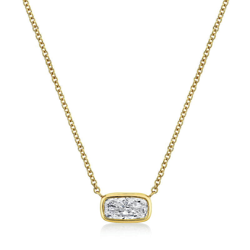 Norman Silverman Cushion Cut Diamond Bezel Pendant