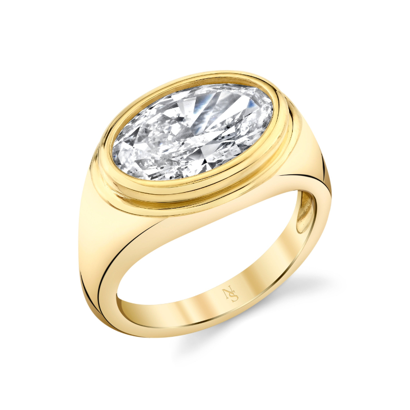 Norman Silverman Bezel-Set Oval Cut Diamond Ring