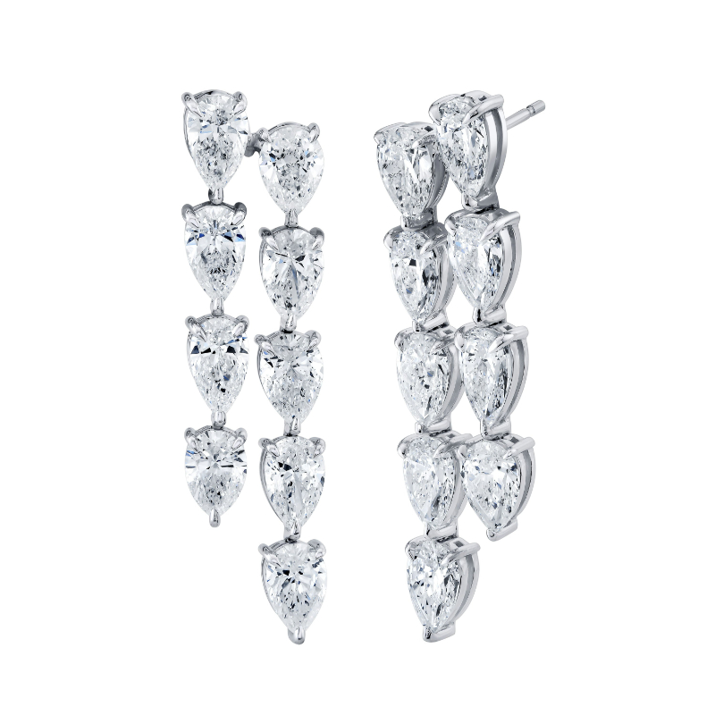Norman Silverman Pear Shape Drop Earrings
