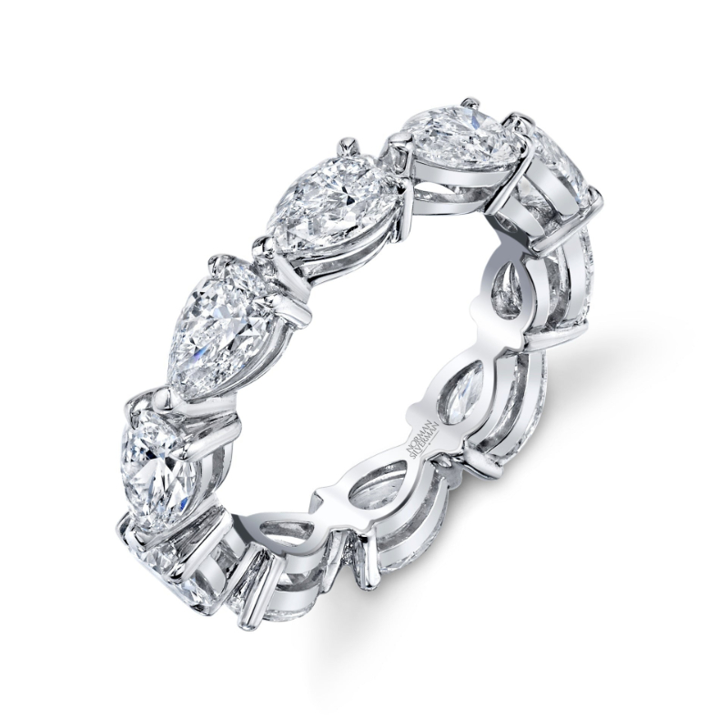 Norman Silverman Pear Shaped East-West Eternity Band