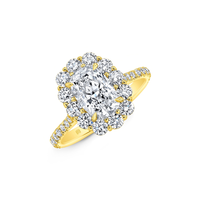 Rahaminov 18K Yellow Gold Halo Diamond Ring