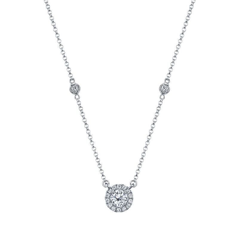 Deutsch Signature Round Shape Halo Pendant With A Round Center