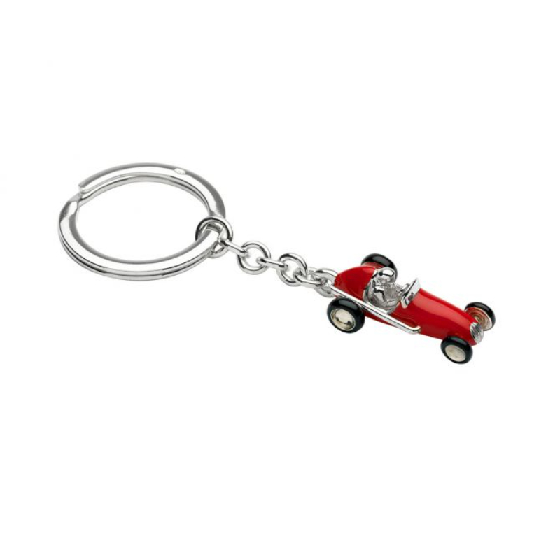 Deakin & Francis Red Enamel Racing Car Keychain