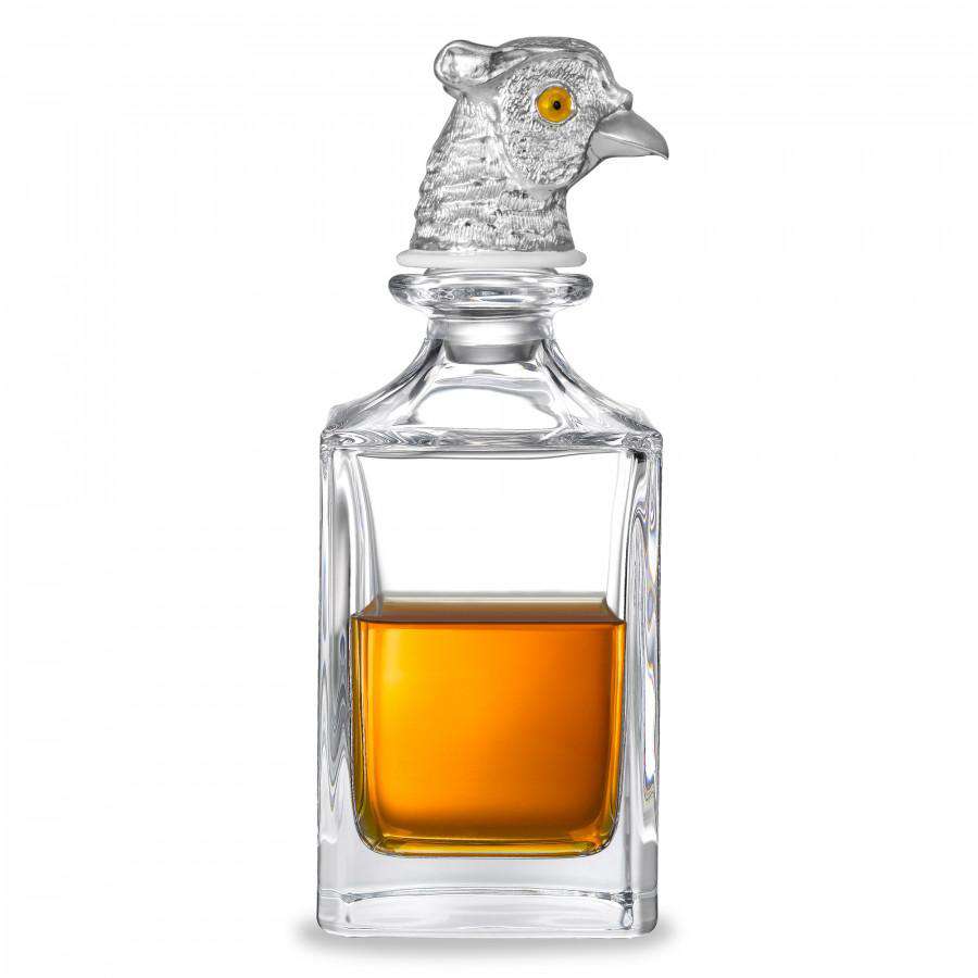 Deakin & Francis Silver Pheasant Head Crystal Decanter