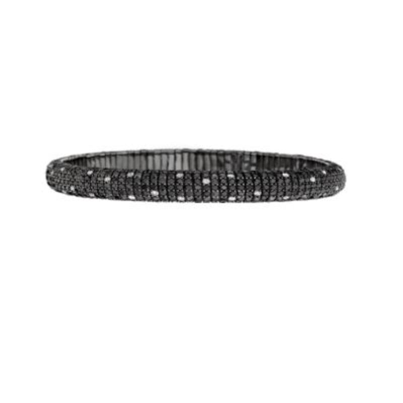 Small Black Diamond Stretch Bracelet with Diamond Spots