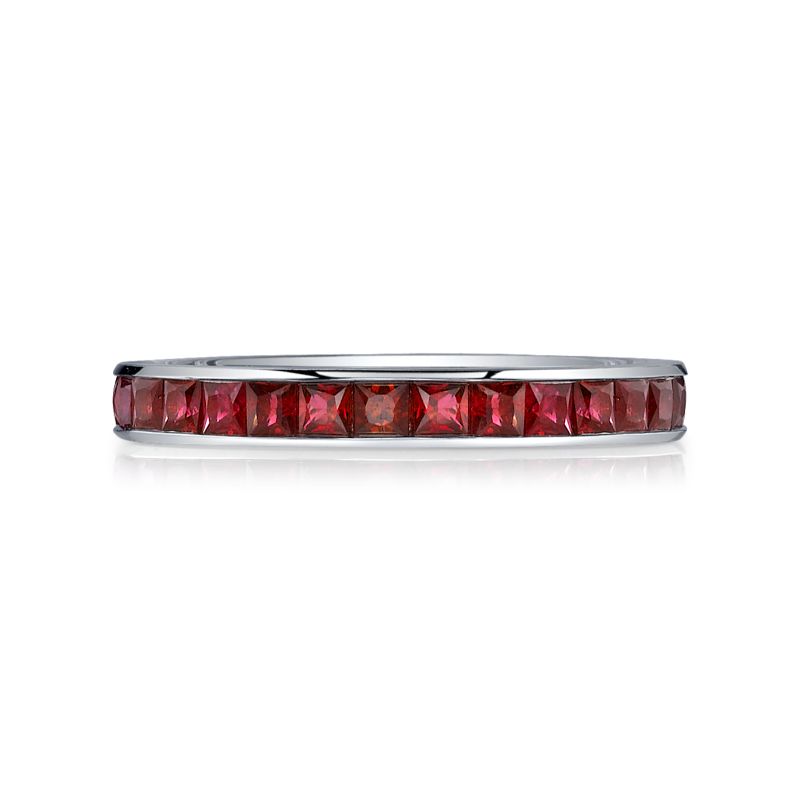 Princess Cut Ruby Eternity Band