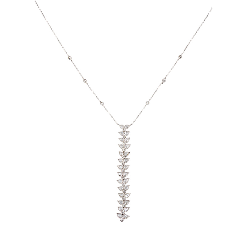 John Apel Rose Cut Diamond Feather Pendant