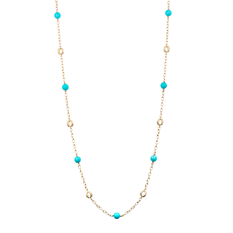 John Apel Turquoise and Diamond Necklace