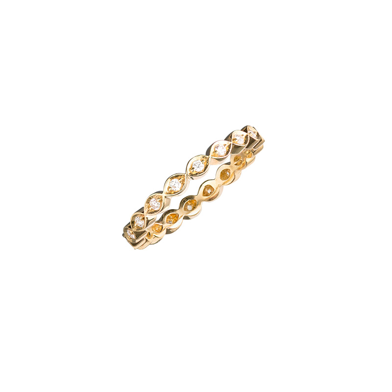 John Apel Round Diamond Infinity Pattern Eternity Ring
