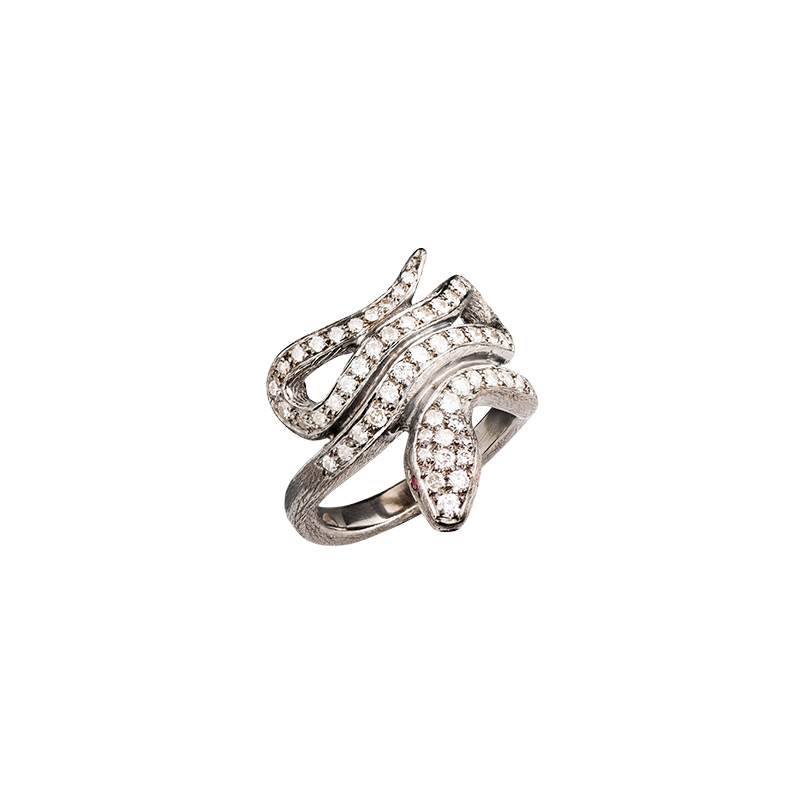 John Apel Diamond Snake Ring