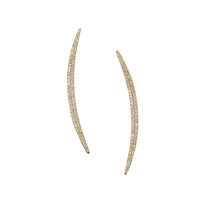John Apel Diamond Crescent Earrings