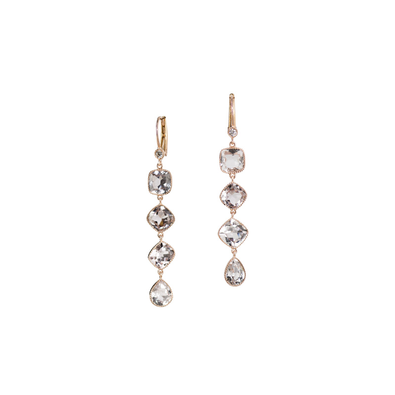 John Apel Multi Shaped Bezel Set Tourmaline Earrings