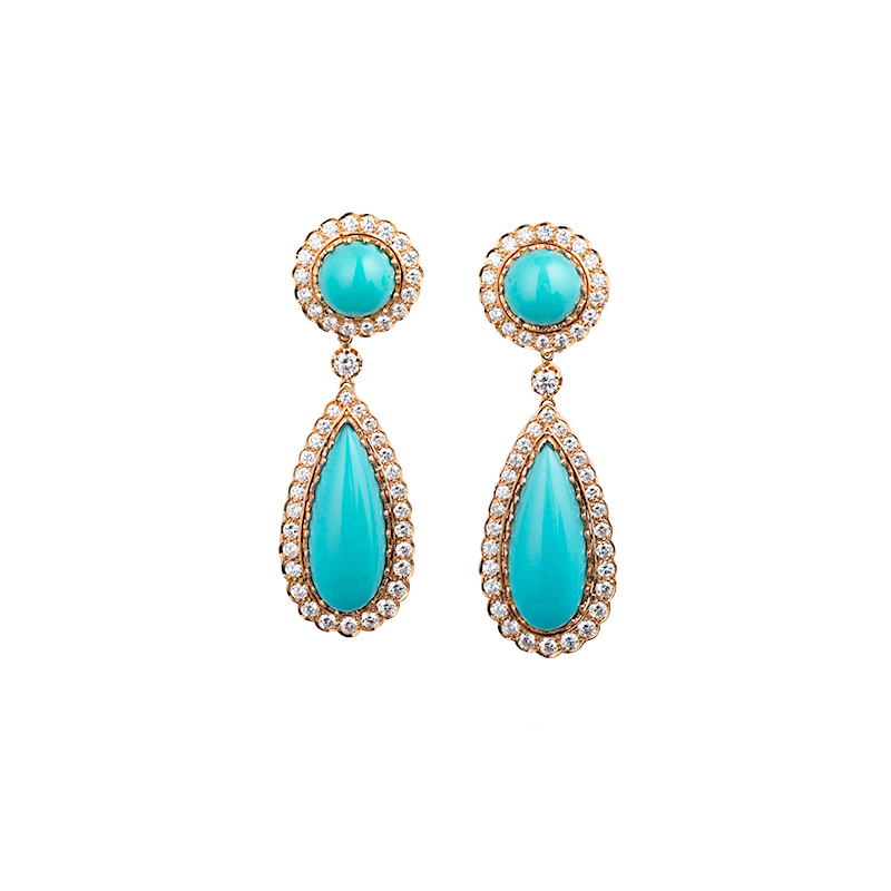 John Apel Sleeping Beauty Turquoise Earrings - 2723