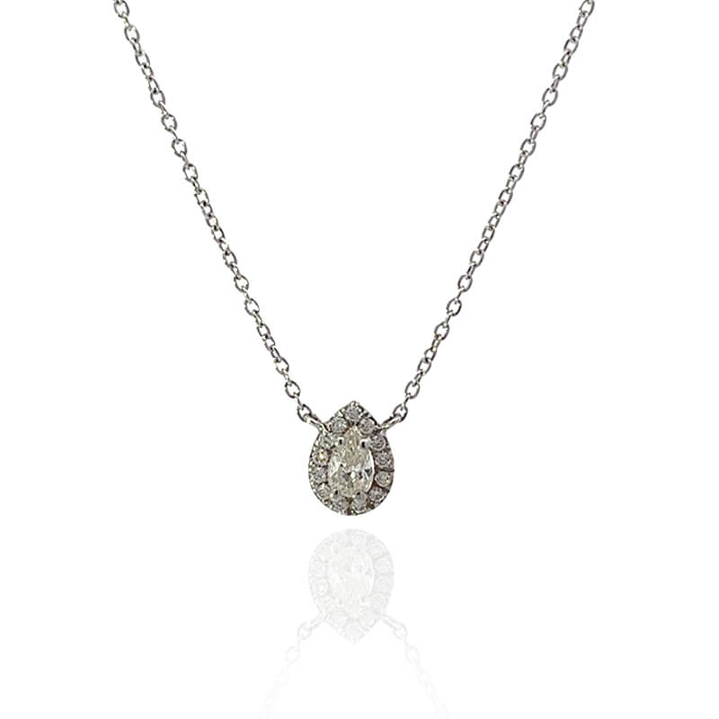 John Apel Diamond Halo Solitaire Pendant