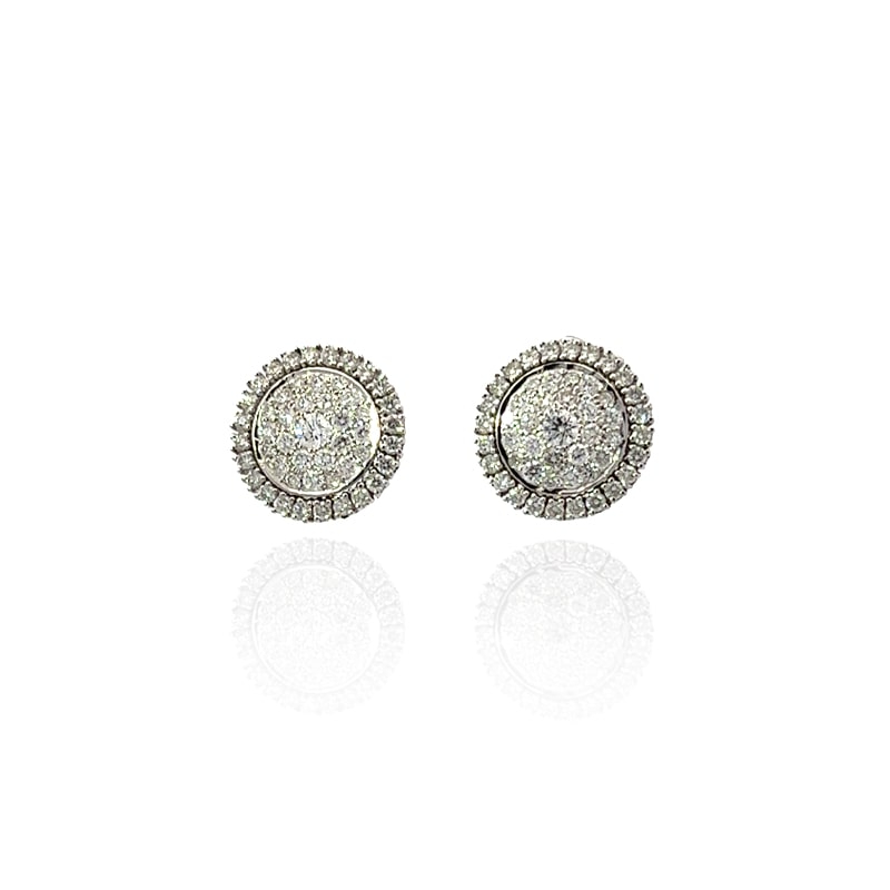 John Apel Diamond Pave Halo Stud Earrings