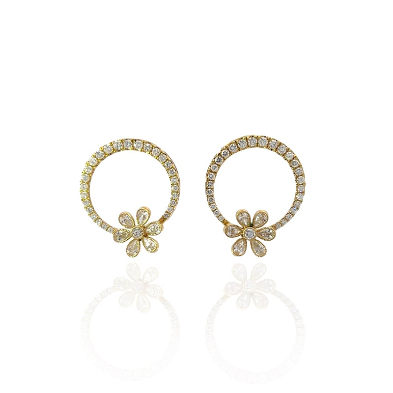 John Apel Diamond Pave Grad Open Circle Earring