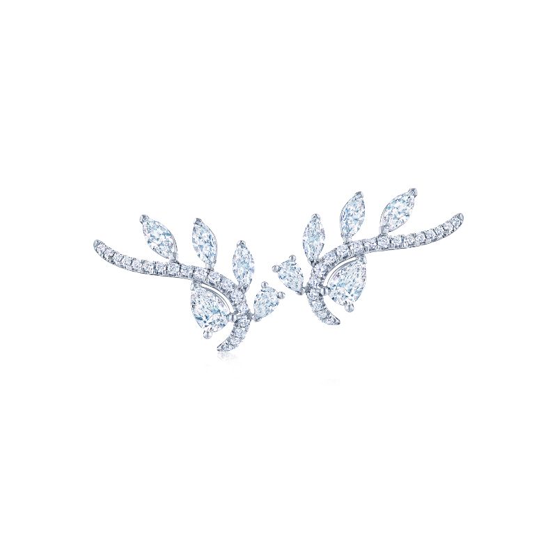 Kwiat Climber Vine Diamond Earrings