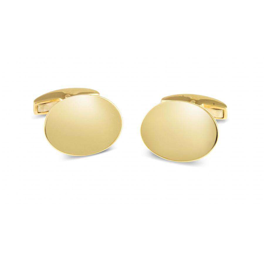 Deakin & Francis Gold Plain Oval Cufflinks