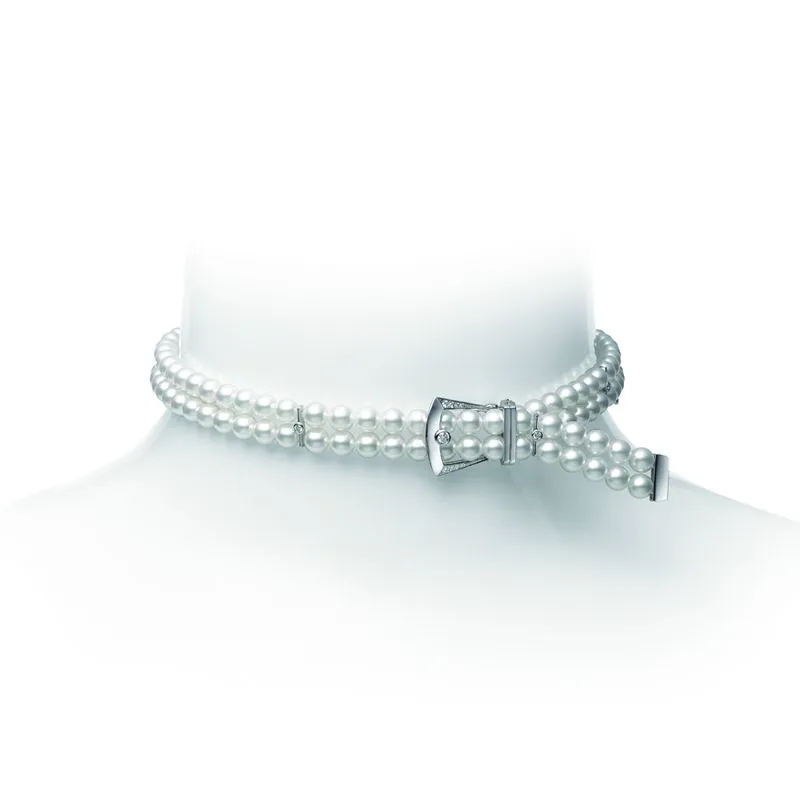 Mikimoto 18K White Gold Boucle Precieuse Akoya Pearl Bracelet