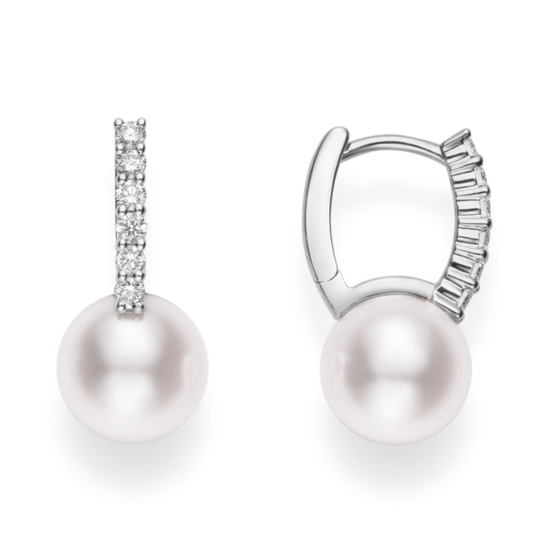 Mikimoto AkoyaPearl and Diamond Earrings