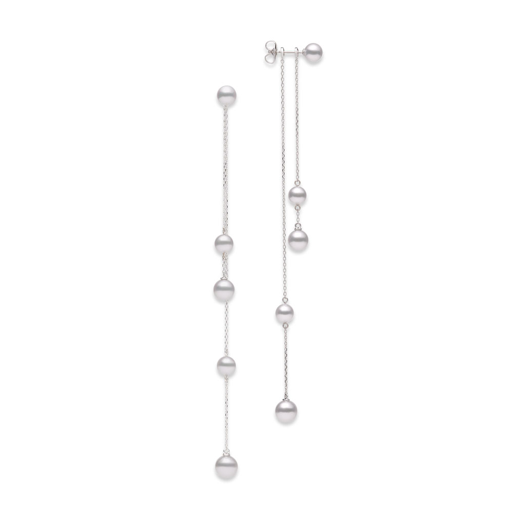 Mikimoto 18K White Gold Rhodium Plated Classic Drop Earrings