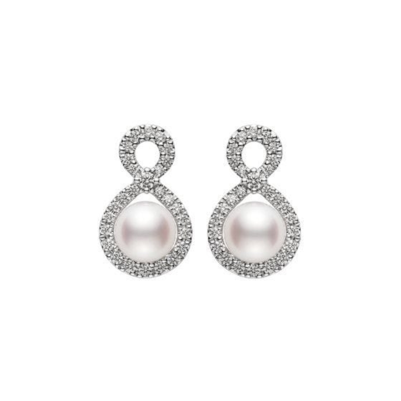 Mikimoto Ruyi Collection Akoya Cultured Pearl And Diamond Earrings