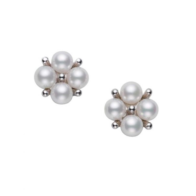 Mikimoto Earrings Akoya A+ 3.25mm(8) 18KWG - MEQ10071AXXW