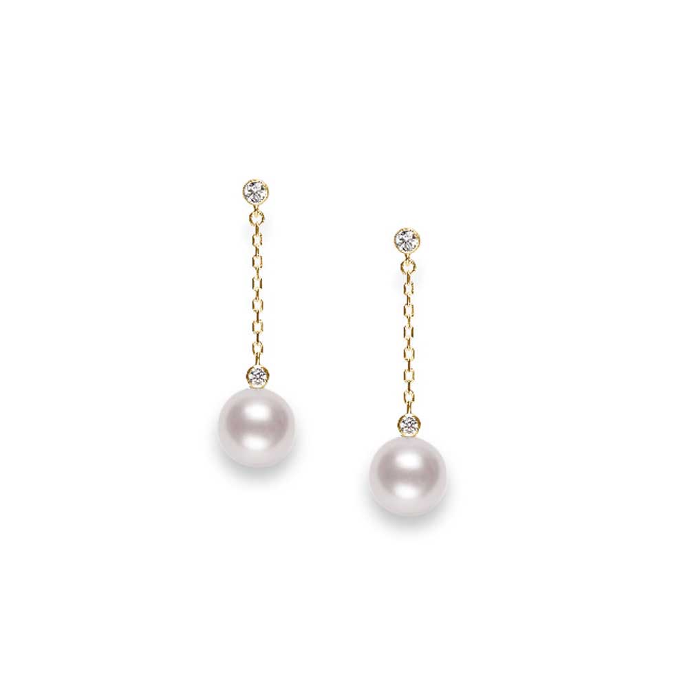 Mikimoto 18K White Gold Japan Collections Pearl Drop Earrings
