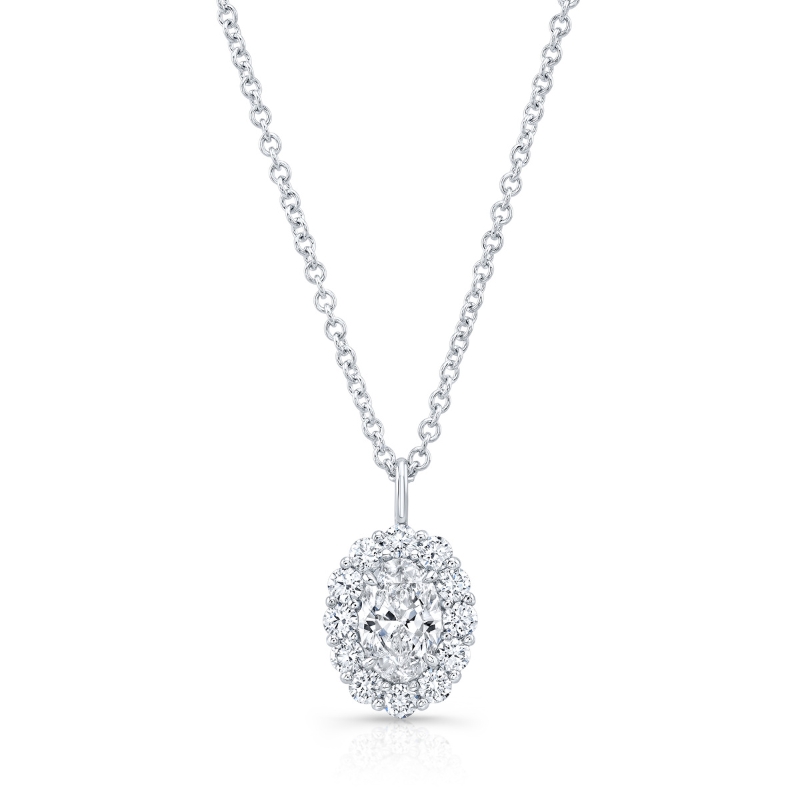 Rahaminov 18K White Gold Halo Cluster Pendant