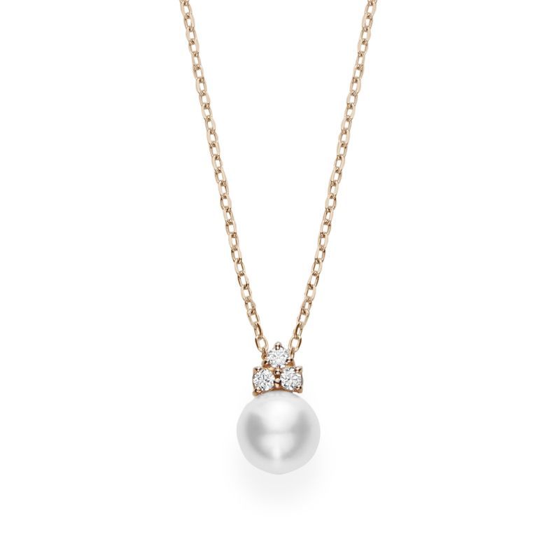 Mikimoto Pendant Akoya A+ 7.75mm(1) Diamond 0.08ct(3) 18KPG 18