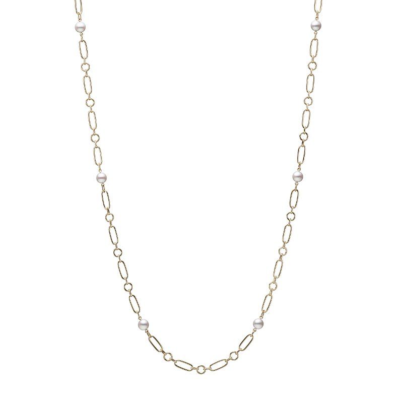 Mikimoto 18K Yellow Gold M Collection Link Chain Necklace