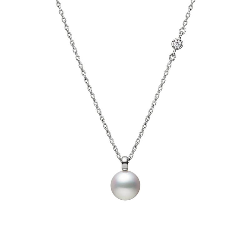 Mikimoto Akoya A+ Diamond Station Necklace
