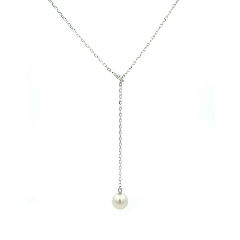 Mikimoto Gold Akoya Pearl Lariat Drop Pendant