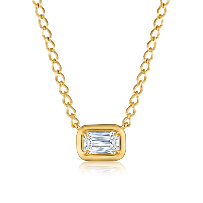 Ashoka Bezel Set Diamond Solitaire Pendant