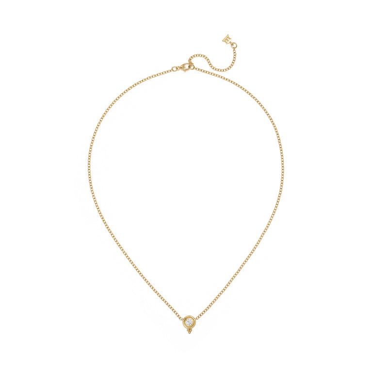 Temple St. Clair 18K Single Diamond Temple Necklace