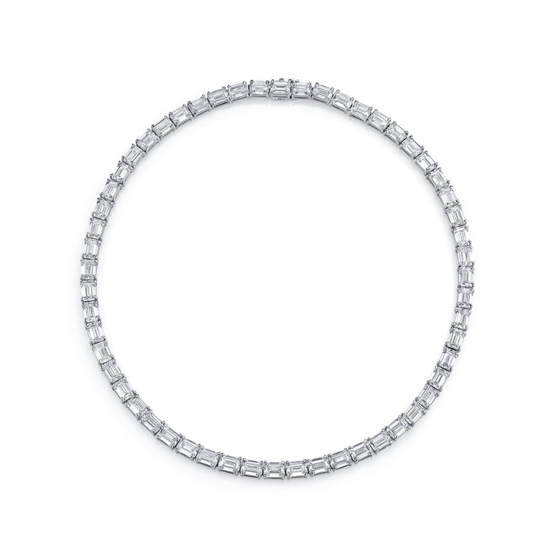Norman Silverman 40.29 Carat East-West Emerald-Cut Diamond Necklace