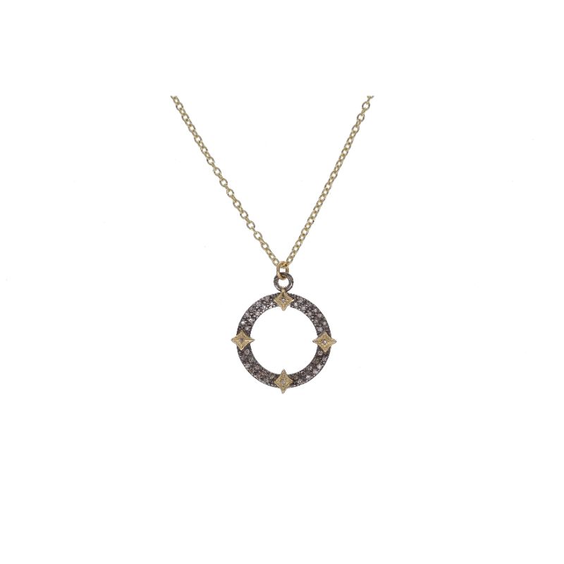 Old World Open Circle Crivelli Pendant Necklace