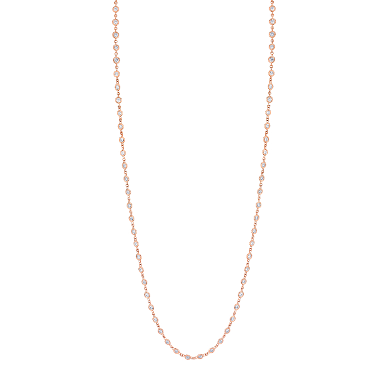 Norman Silverman 7 Carat Yellow Gold Round Brilliant Diamonds By The Yard Necklace