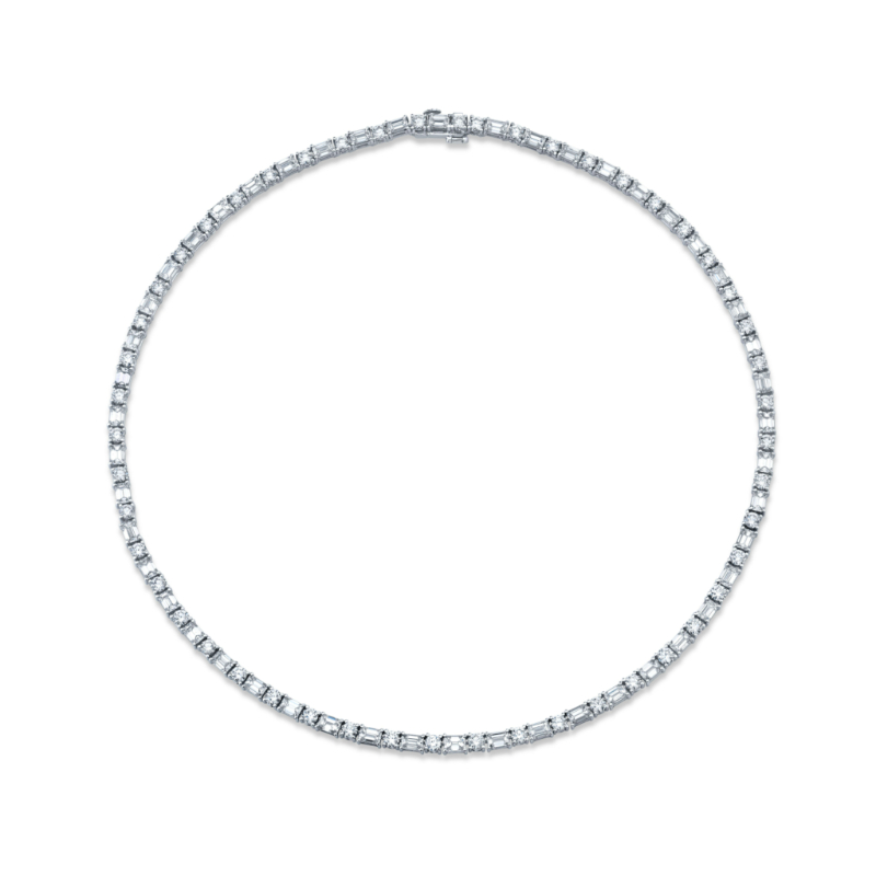 Norman Silverman 17.97 Carat 18K White Gold Diamond Necklace