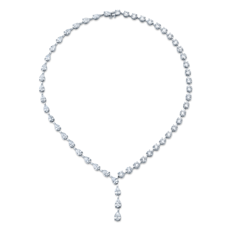 Norman Silverman 22.17 Carat Rounds And Pear Shape Diamond Lariat
