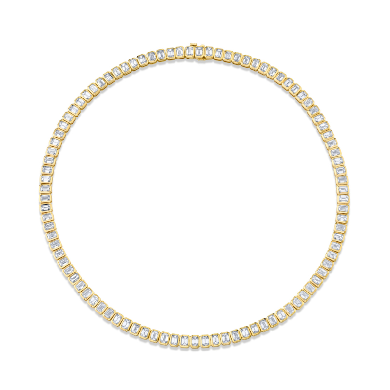 Norman Silverman 22.91 Carat 18K Yellow Gold Bezel Necklace
