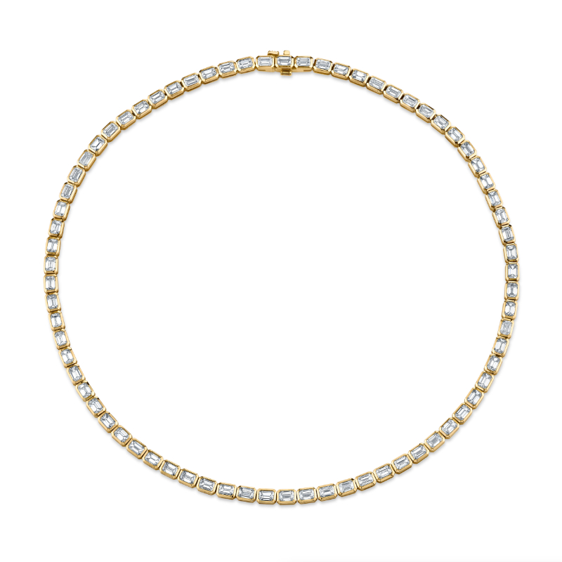 Norman Silverman 17.4 Carat Yellow Gold East-West Diamond Bezel-Set