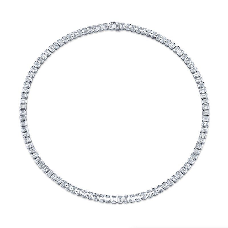 Norman Silverman 19.38 Carat Bezel-Set Diamond Necklace