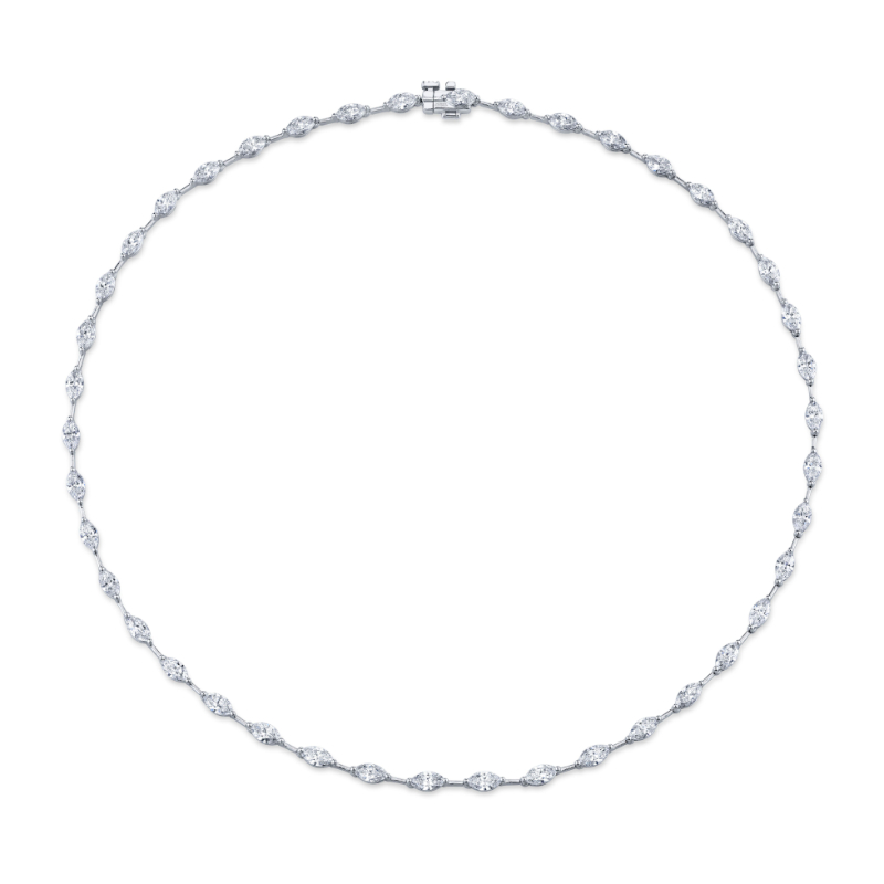 Norman Silverman 8.64 Carat 18K White Gold Necklace