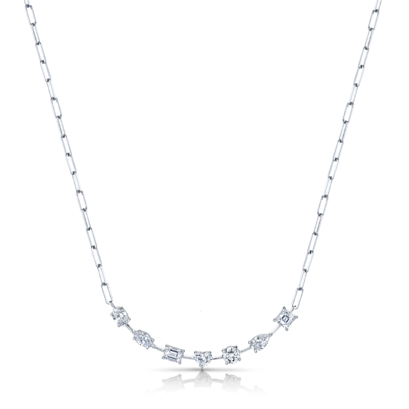 Norman Silverman Mix Shape Floating Diamond Necklace