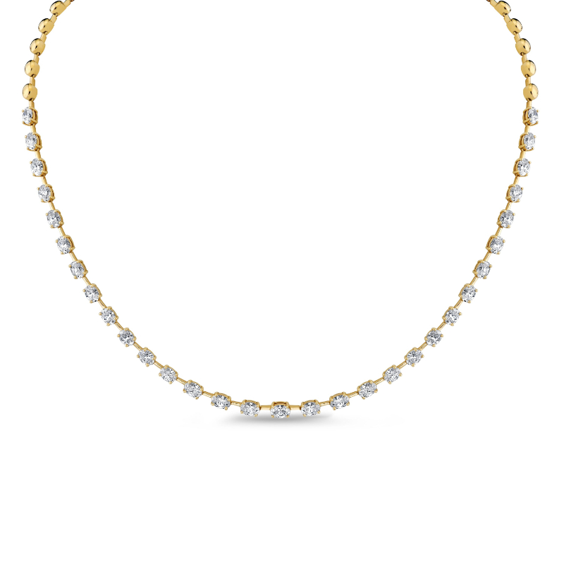 Norman Silverman Half-Way Oval-Cut Diamond Necklace