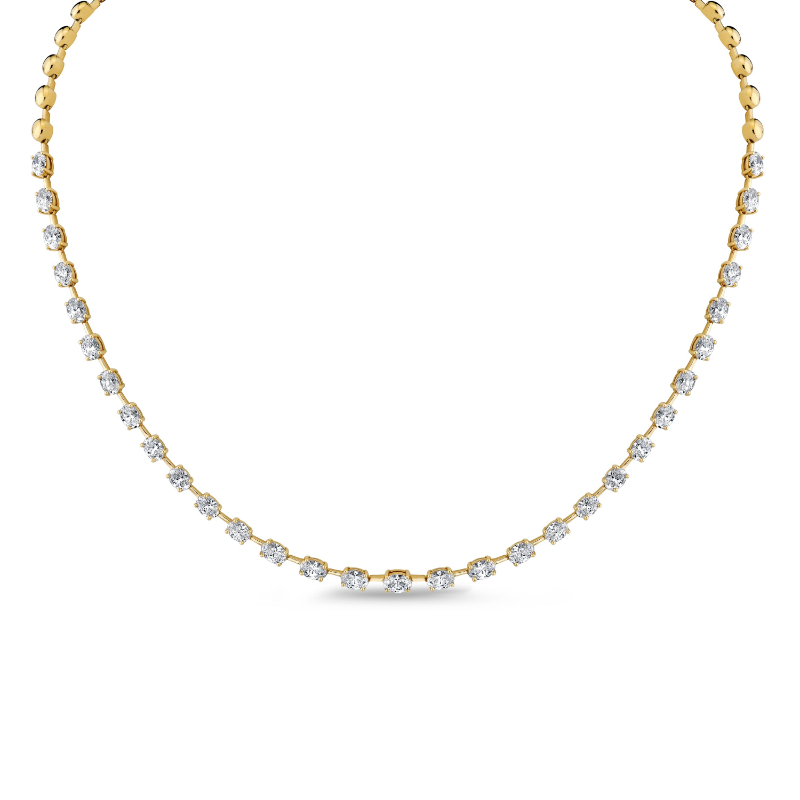 Norman Silverman Half-Way Oval-Cut Diamond Necklace
