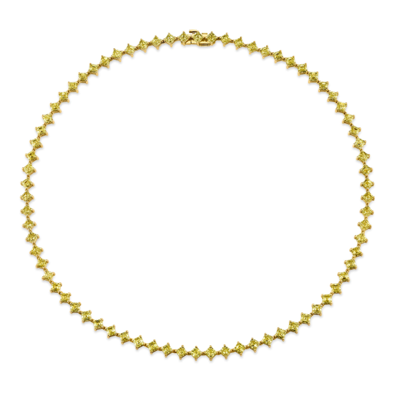 Norman Silverman 20.52 Carat Intense Yellow Diamond Necklace