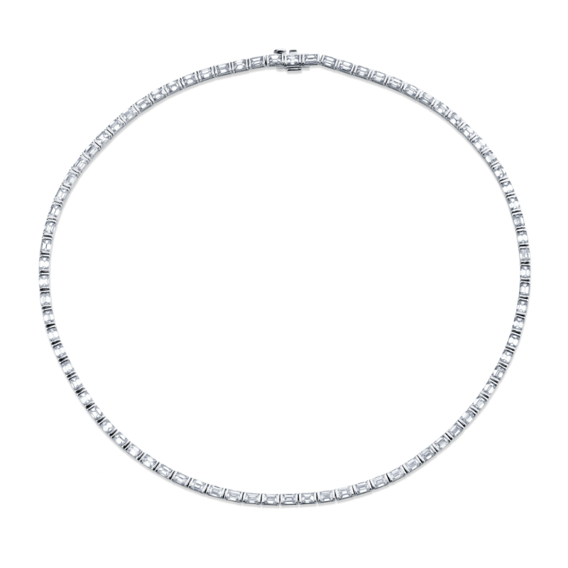 Norman Silverman 15.50 Carat Diamond Emerald Cut Necklace